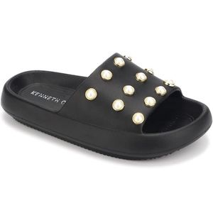 Kenneth Cole Mello Eva Pearl Black Sandals